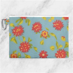 Mid Century Retro Floral 1970s 1960s Pattern 78 Canvas Cosmetic Bag (xl) by violetheavensky