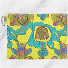 Mid Century Retro Floral 1970s 1960s Pattern 60 Canvas Cosmetic Bag (xxxl) by violetheavensky
