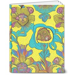 Mid Century Retro Floral 1970s 1960s Pattern 60 7  X 9  Softcover Notebook by violetheavensky