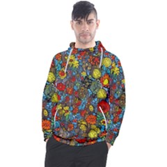 Mid Century Retro Floral 1970s 1960s Pattern 56 Men s Pullover Hoodie by violetheavensky