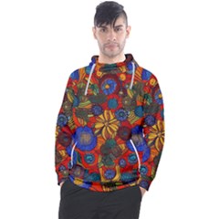Mid Century Retro Floral 1970s 1960s Pattern 69 Men s Pullover Hoodie by violetheavensky