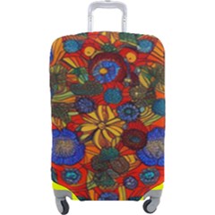 Mid Century Retro Floral 1970s 1960s Pattern 69 Luggage Cover (large) by violetheavensky