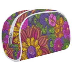 Mid Century Retro Floral 1970s 1960s Pattern 55 Make Up Case (medium) by violetheavensky