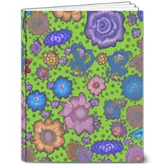 Mid Century Retro Floral 1970s 1960s Pattern 59 7  X 9  Softcover Notebook by violetheavensky