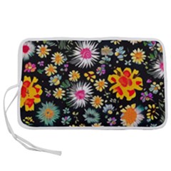 Mid Century Retro Floral 1970s 1960s Pattern 57 Pen Storage Case (s) by violetheavensky