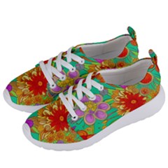 Mid Century Retro Floral 1970s 1960s Pattern 58 Women s Lightweight Sports Shoes by violetheavensky