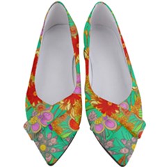 Mid Century Retro Floral 1970s 1960s Pattern 58 Women s Bow Heels by violetheavensky