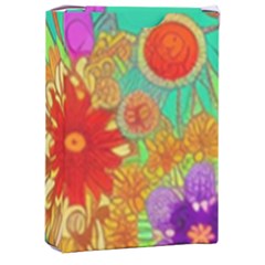 Mid Century Retro Floral 1970s 1960s Pattern 58 Playing Cards Single Design (rectangle) With Custom Box by violetheavensky