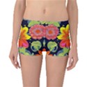 Mid Century Retro Floral 1970s 1960s Pattern 54 Boyleg Bikini Bottoms View1