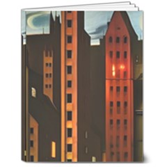 Sci-fi Futuristic Science Fiction City Neon Scene Artistic Technology Machine Fantasy Gothic Town Bu 7  X 9  Hardcover Notebook by Posterlux