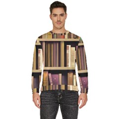 Books Bookshelves Office Fantasy Background Artwork Book Cover Apothecary Book Nook Literature Libra Men s Fleece Sweatshirt by Posterlux