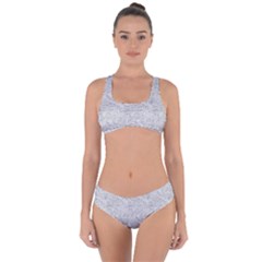 Light Grey Snake Criss Cross Bikini Set by DinkovaArt