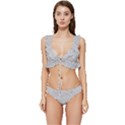 Light Grey Snake Low Cut Ruffle Edge Bikini Set View1