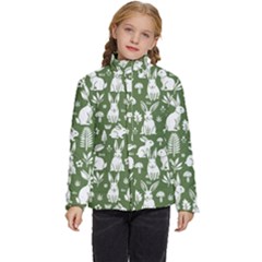 Easter Bunny Pattern Kids  Puffer Bubble Jacket Coat by Valentinaart