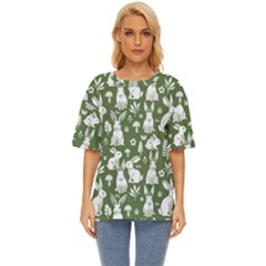 Easter Bunny Pattern Oversized Basic T-shirt by Valentinaart