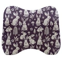 Easter Bunny Pattern Velour Head Support Cushion by Valentinaart