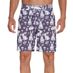 Easter Bunny Pattern Men s Beach Shorts by Valentinaart
