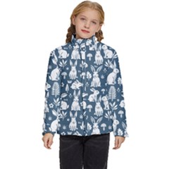 Easter Bunny Pattern Kids  Puffer Bubble Jacket Coat by Valentinaart