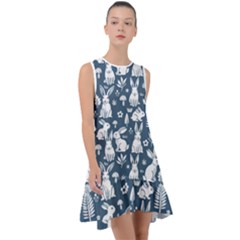 Easter Bunny Pattern Frill Swing Dress by Valentinaart
