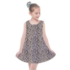 Brown Beige Snake Pattern Kids  Summer Dress by DinkovaArt
