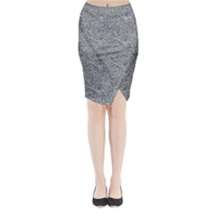 Dark Grey Snake Midi Wrap Pencil Skirt by DinkovaArt