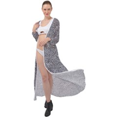 Dark Grey Snake Maxi Chiffon Beach Wrap by DinkovaArt