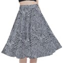 Dark Grey Snake A-Line Full Circle Midi Skirt With Pocket View1