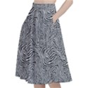 Dark Grey Snake A-Line Full Circle Midi Skirt With Pocket View2