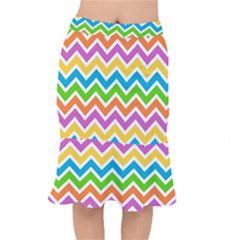 Chevron Pattern Design Texture Short Mermaid Skirt by Anend