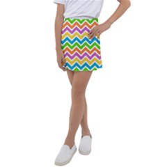Chevron Pattern Design Texture Kids  Tennis Skirt by Anend