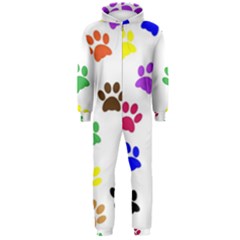 Pawprints Paw Prints Paw Animal Hooded Jumpsuit (men) by Anend