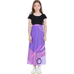 Colorful Labstract Wallpaper Theme Kids  Flared Maxi Skirt by Anend
