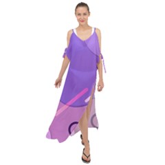 Colorful Labstract Wallpaper Theme Maxi Chiffon Cover Up Dress by Anend