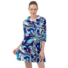 Trippy Dippy Bears Blue Dancing Greatful Dead Skull Steal Your Face Mini Skater Shirt Dress by Salmanaz77