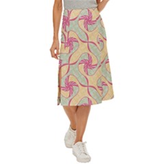 Abstract Pattern Design Scrapbooking Midi Panel Skirt by Paksenen