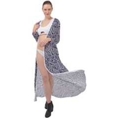 Blue Black Snake Pattern Maxi Chiffon Beach Wrap by DinkovaArt