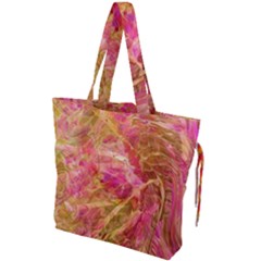 Acid Green Blend Drawstring Tote Bag by kaleidomarblingart