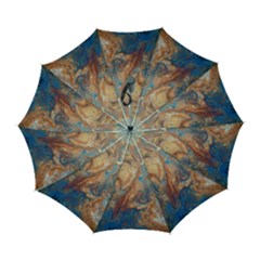 Blue Flow Automatic Folding Umbrella With Case (large) by kaleidomarblingart