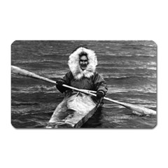 Vintage Usa Alaska Eskimo And His Kayak 1970 Large Sticker Magnet (rectangle) by Vintagephotos
