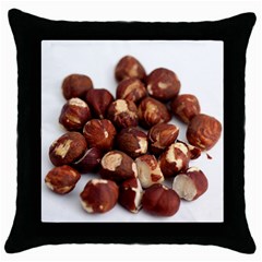 Hazelnuts Black Throw Pillow Case by hlehnerer