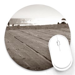 Laguna Beach Walk 8  Mouse Pad (round) by hlehnerer