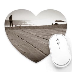 Laguna Beach Walk Mouse Pad (heart) by hlehnerer