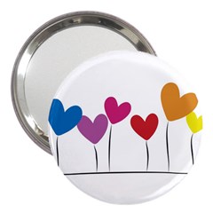 Heart Flowers 3  Handbag Mirror by magann