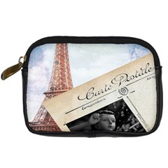 French Postcard Vintage Paris Eiffel Tower Digital Camera Leather Case by chicelegantboutique