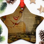 Yellow Dress Blonde Beauty   Star Ornament Front