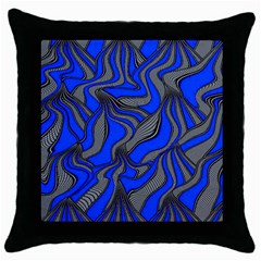 Foolish Movements Blue Black Throw Pillow Case by ImpressiveMoments