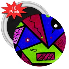 Modern Art 3  Button Magnet (10 Pack) by Siebenhuehner