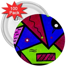 Modern Art 3  Button (100 Pack) by Siebenhuehner