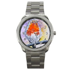 Robin Red Breast Sport Metal Watch by ArtByThree