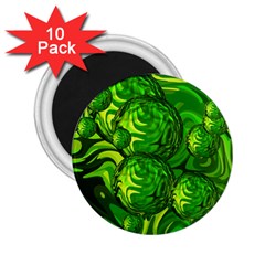 Green Balls  2 25  Button Magnet (10 Pack) by Siebenhuehner